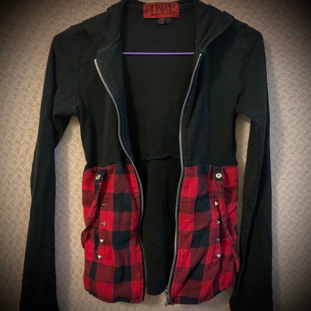 Emo Red Buffalo Plaid Hoodie